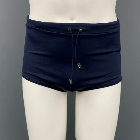 JIL SANDER Size M Navy Polyamide Drawstring Swim Trunks