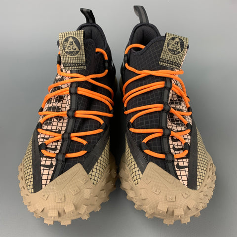 NIKE ACG Mountain Fly Low Talla 9.5 Zapatillas de deporte con cordones en dos tonos, color topo y negro