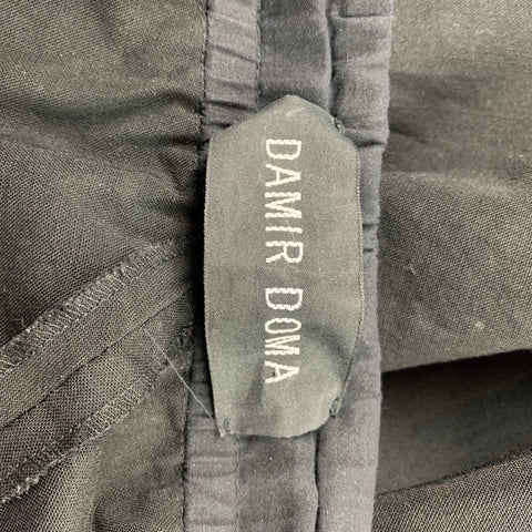 DAMIR DOMA Size 32 Black See Through Virgin Wool Drop-Crotch Casual Pants