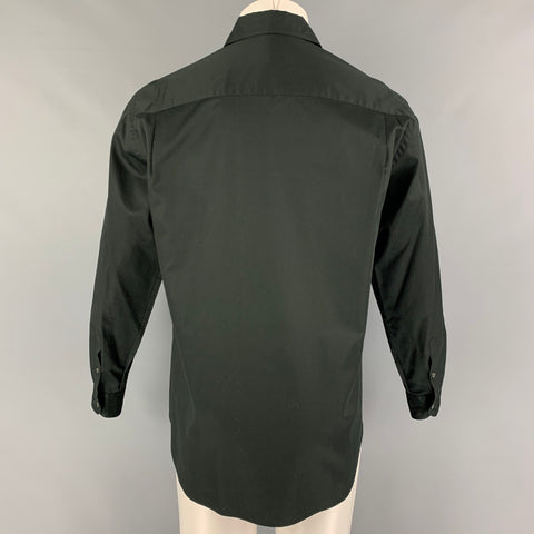 GIORGIO ARMANI Size S Black Cotton Button Up Long Sleeve Shirt