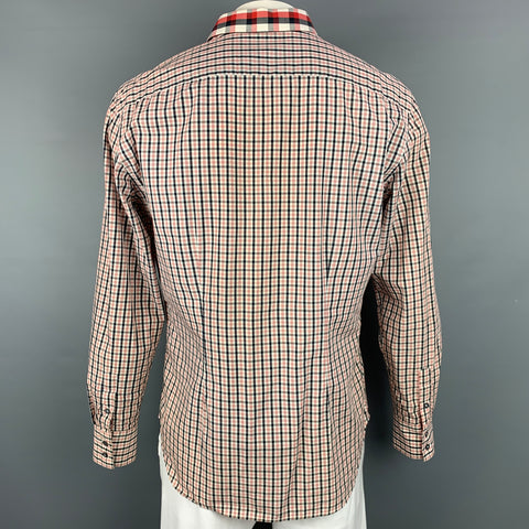 PS by PAUL SMITH Taille L Chemise à manches longues en coton à carreaux blanc et rouge