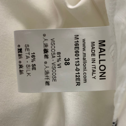 MALLONI Blusa extragrande a rayas de poliéster y viscosa blanca y gris talla 2