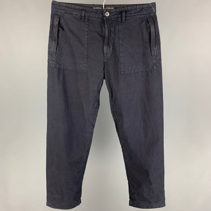 STONE ISLAND Size 34 Navy Cotton Cargo Type RE Casual Pants