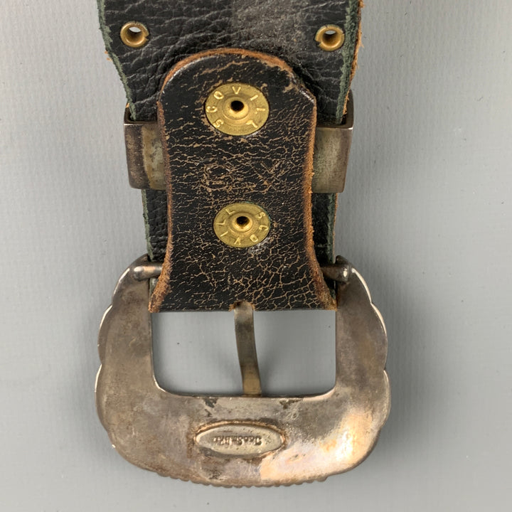 JAO SMITHS Size 34 Brown Studded Leather Belt