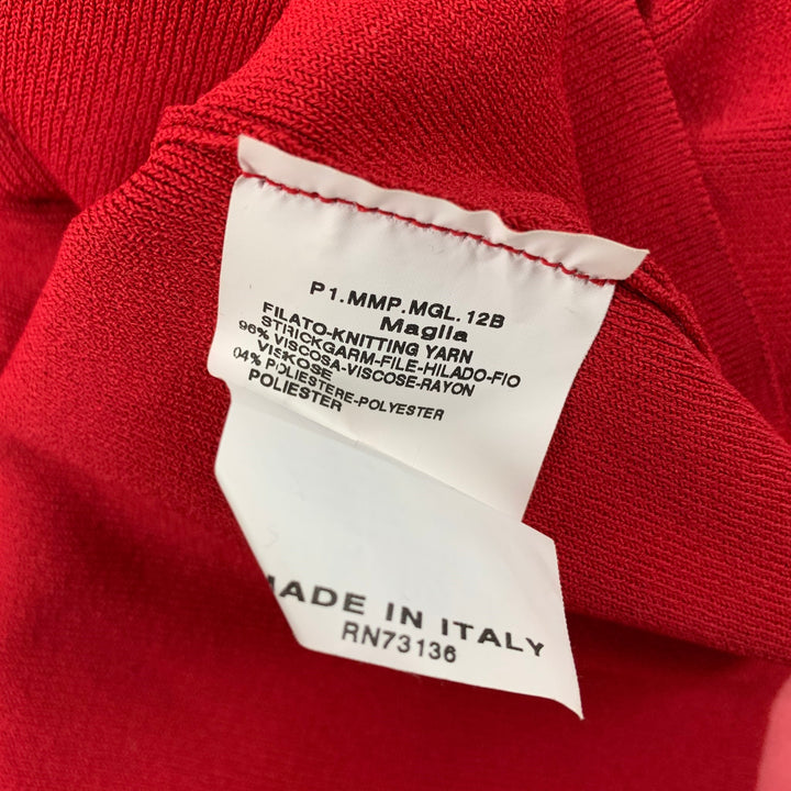 MAX MARA Size S Red Viscose Polyester Ribbed Halter Casual Top