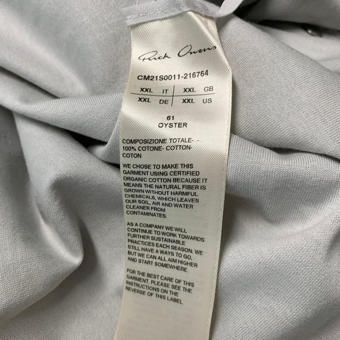 RICK OWENS x CHAMPION Size XXL Grey Embroidery Cotton Snaps Tank Top Bodysuit