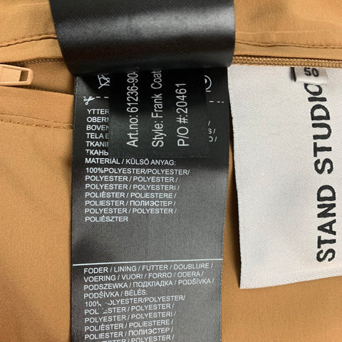 STAND STUDIO Size 40 Tan Textured Polyester Frank Coat