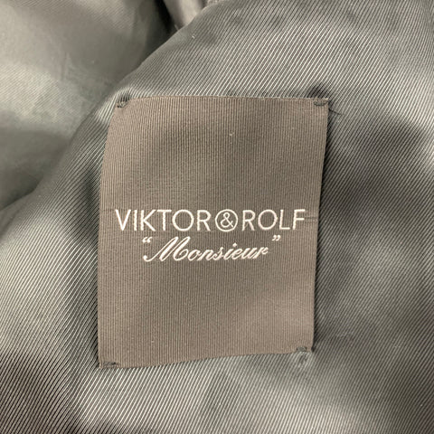 VIKTOR & ROLF Size 38 Black Ruched Polyester Zip Up Jacket