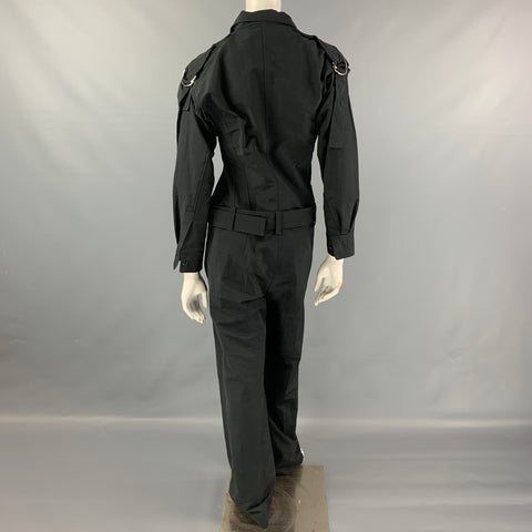 CELINE Size S Black Cotton Cargo Jumpsuit