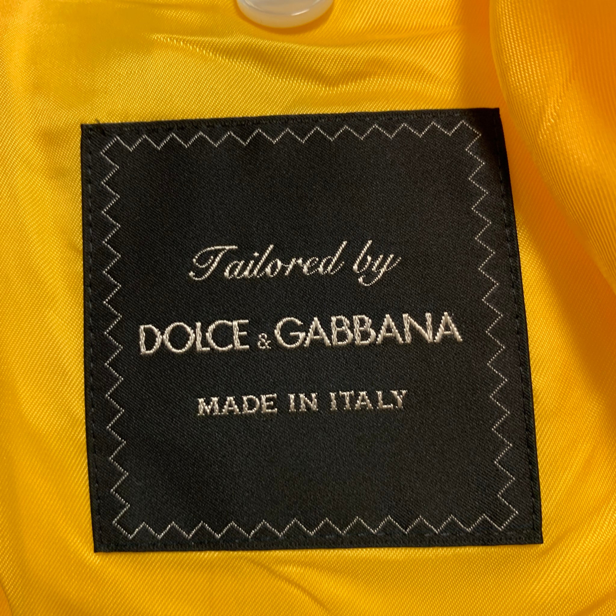 DOLCE & GABBANA Size 44 Yellow Wool Peak Lapel Sport Coat