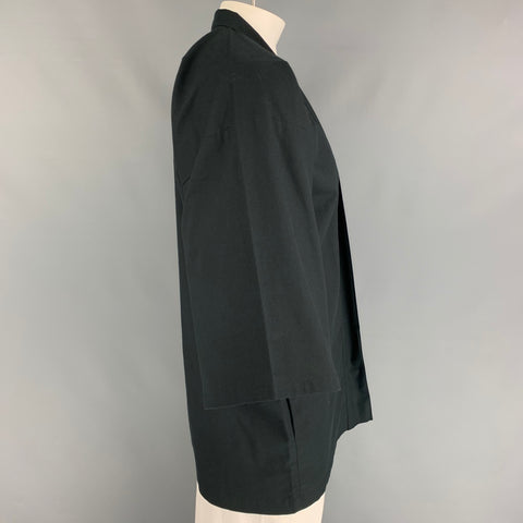 AMBUSH Talla L Chaqueta kimono de algodón con gráfico dorado negro