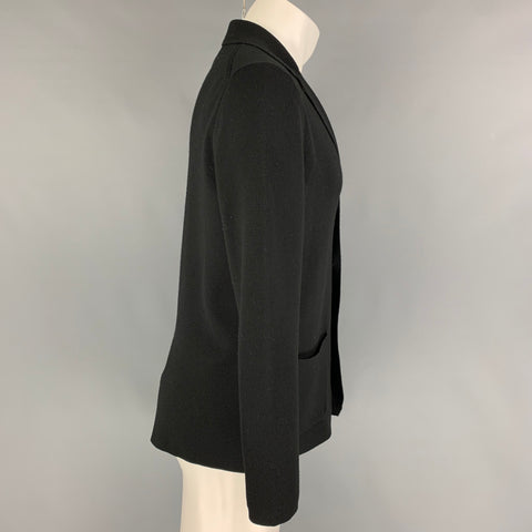 DRUMOHR Size S Black Merino Wool Cardigan