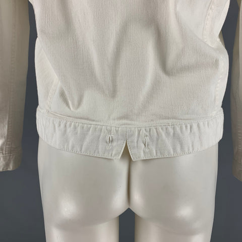 JOHN VARVATOS Size M Off White Cotton Polyester Trucker Jacket