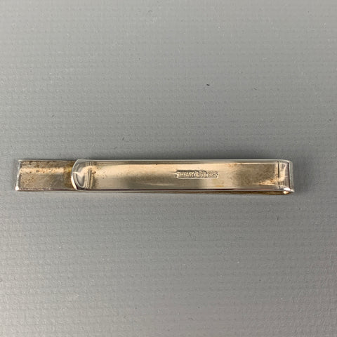 Vintage TIFFANY & CO Engraved Sterling Silver Tie Bar