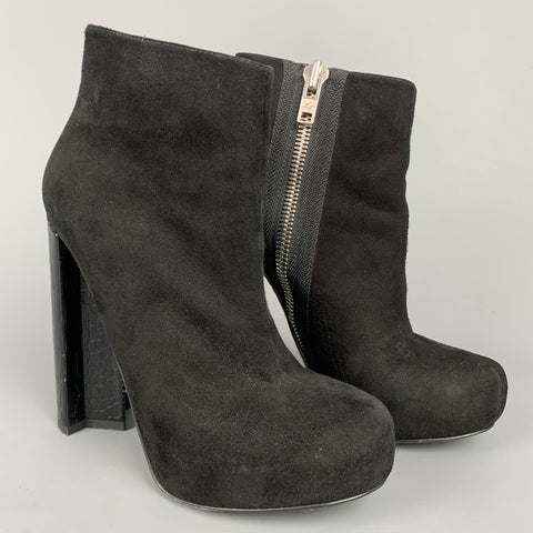 ALEJANDRO INGELMO Talla 5.5 Botines Plataforma Ante Negro