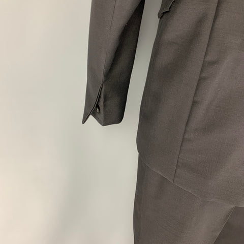 BOTTEGA VENETA Pre-Fall 2019 Size 42 Black Mohair Wool Notch Lapel Suit