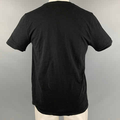 A.P.C. Size M Black White Logo Cotton Jersey T-shirt