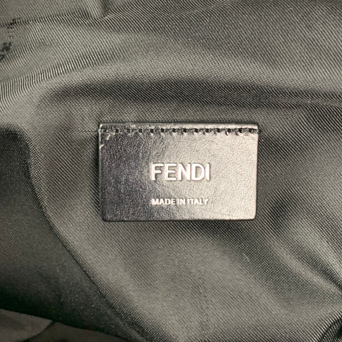 FENDI Brown & Yellow Plaid Canvas Leather Yellow Roller Luggage Travel Bag