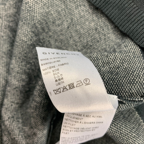 GIVENCHY Size S Black White Paisley Silk Distressed Pullover