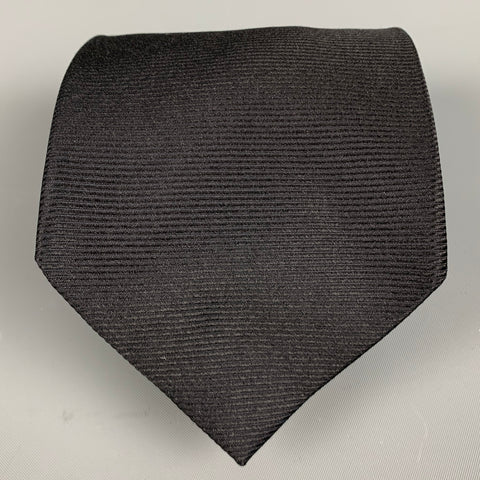 ERMENEGILDO ZEGNA Black Silk Twill Tie