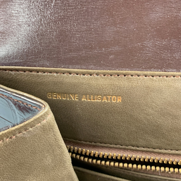 Vintage SACHA Brown Textured Alligator Leather Handbag