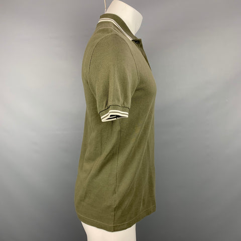 FRED PERRY Size S Olive Cotton Buttoned Polo