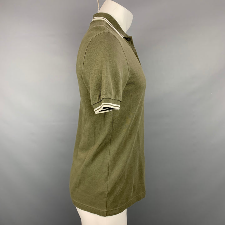 FRED PERRY Polo boutonné en coton olive taille S