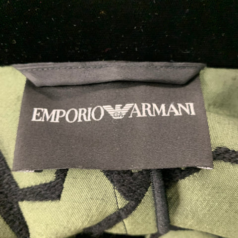 EMPORIO ARMANI Size 8 Black Green Acrylic Blend Jacquard Jacket