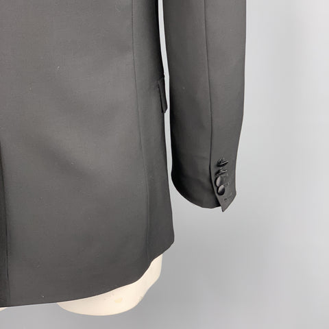 MARC JACOBS Size 40 Black Wool Peak Lapel Sport Coat Tuxedo Jacket