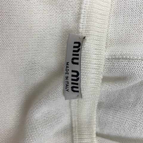MIU MIU Size 4 White Black Cotton Sleeveless Casual Top