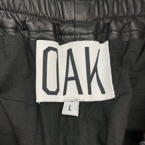 OAK Size L Black Leather Zip Pocket Elastic Waist Boxer Shorts