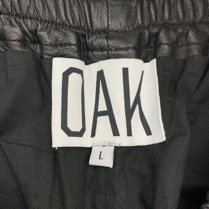OAK Calzoncillos tipo bóxer con cintura elástica y bolsillo con cremallera de cuero negro talla L