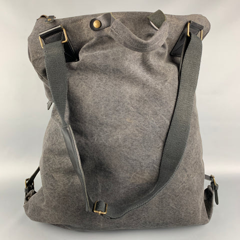 MARTIN MARGIELA Charcoal Canvas Cotton Shoulder Strap Sack Bag