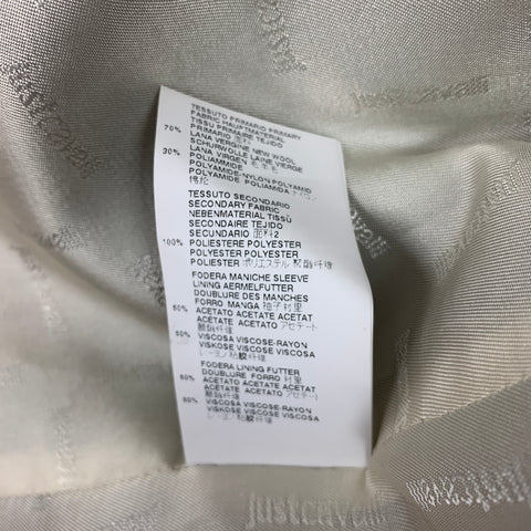 JUST CAVALLI Size 44 Black Jacquard Wool / Polyamide Peak Lapel Sport Coat