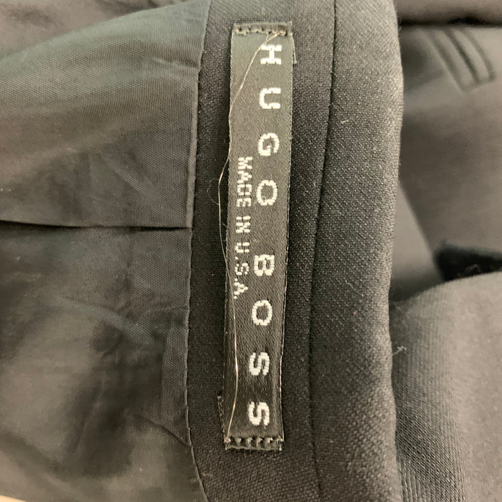 BOSS by HUGO BOSS Size 38 Short Black Virgin Wool Single breasted 34 29 Suit