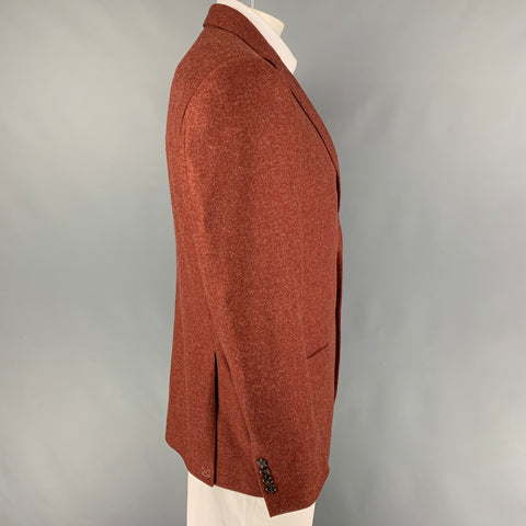 TODD SNYDER Size 42 Regular Burgundy Heather Wool Cashmere Sport Coat