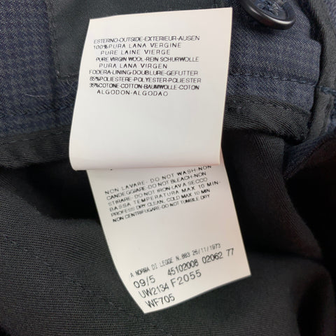 GIANFRANCO FERRE Size 32 Navy Houndstooth Virgin Wool Pleated Dress Pants