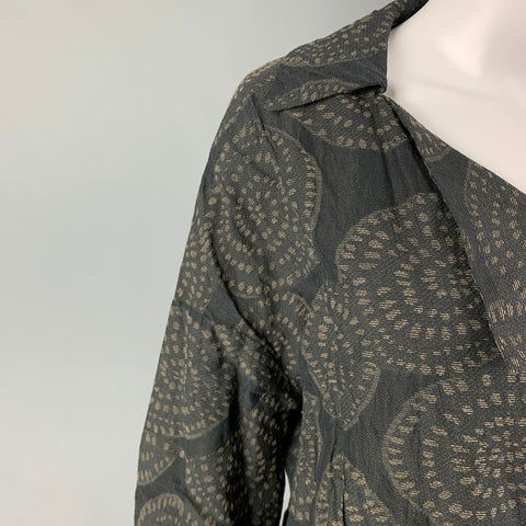 OSKA Taille M Veste à cercles en coton mélangé noir taupe