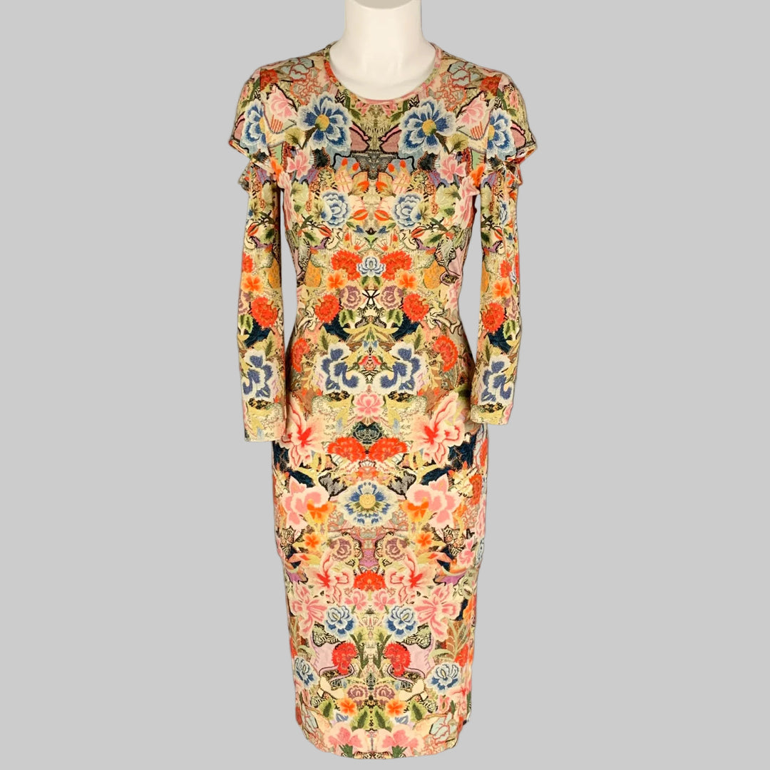 strapless open back dress ALEXANDER MCQUEEN Size 4 Multi-Color Abstract Floral Rayon Blend Long – Sui  Generis Designer Consignment
