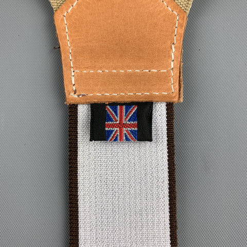 Vintage THURSTON LONDON Beige & Brown Leather Suspenders