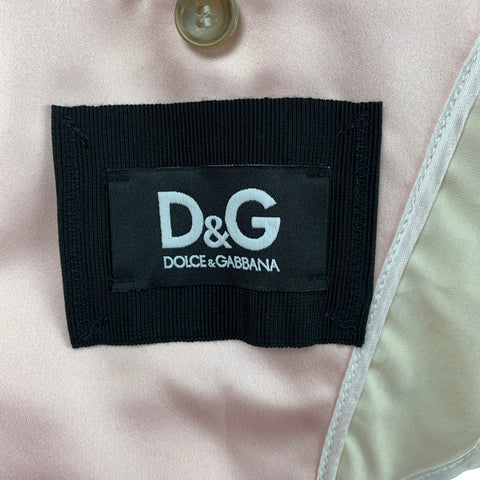D&G by DOLCE & GABBANA Size 42 Beige & Pink Cotton Blend Sport Coat