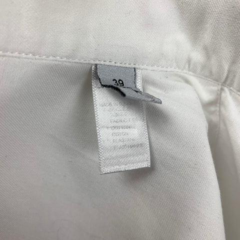 ARMANI COLLEZIONI Size S White Solid Cotton Button Up Long Sleeve Shirt