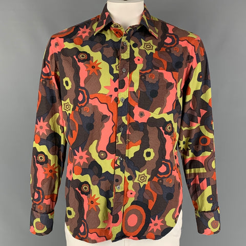 PAUL SMITH Size XL Multi-Color Abstract Cotton French Cuff Long Sleeve Shirt