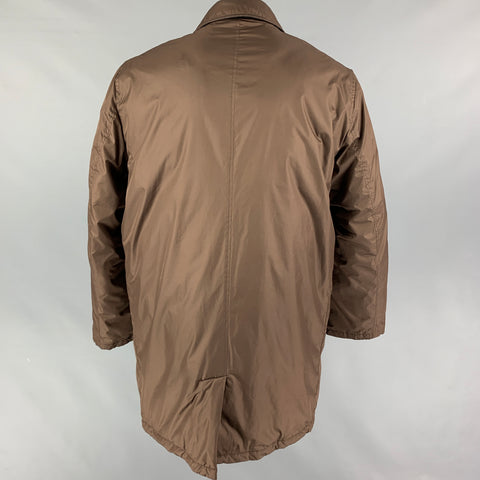 ETRO Taille XL Manteau à patte cachée en coton polyester marron