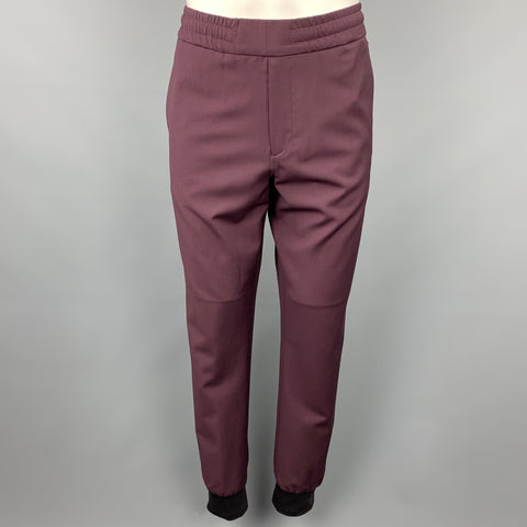 PS by PAUL SMITH Size 32 Plum Wool Elastic Waistband Casual Pants