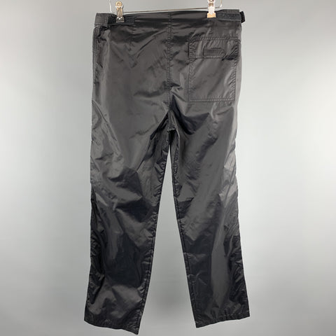 KATHARINE HAMNETT Size 30 Black Solid Nylon Zip Fly Casual Pants