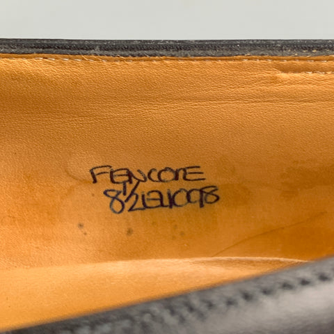 JOHN LOBB Fencote Size 9.5 Black Leather Penny Loafers