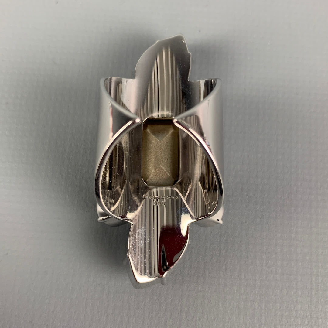 Generis Crystal ON AURA TOUT VU PARIS Rhodium Plated Swarovski Crystal Elongated Ring ...