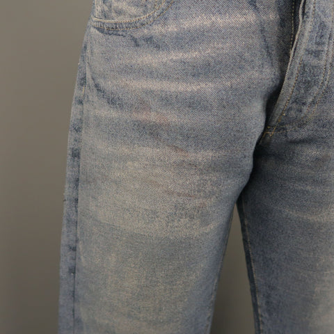 CALVIN KLEIN COLLECTION Size 32 Indigo Wash Cotton Blend Jeans