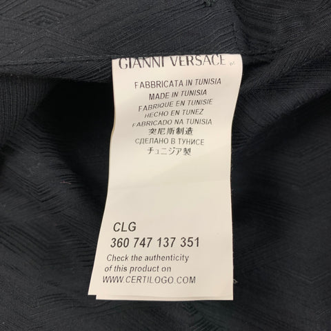 VERSACE COLLECTION Trend Size S Black Rhombus Cotton Button Up Long Sleeve Shirt
